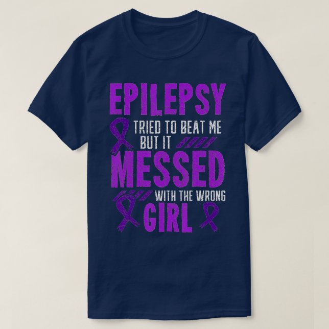 Camiseta Epilepsia Dia do Guerreiro Epiléptica Rapariga Rox (Frente do Design)