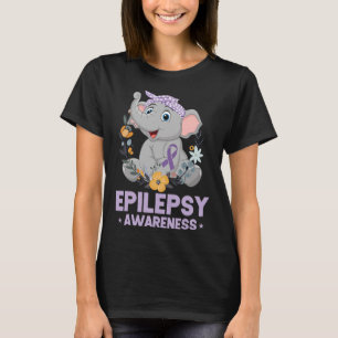Camiseta Epilepsia Engraçada Sensibilização Elefante Flor F