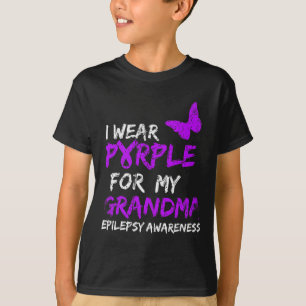 Camiseta Epilepsia Eu Uso Roxo Para a Fita da Minha Avó