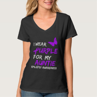 Camiseta Epilepsia Eu Uso Roxo Para Laço Da Minha Tia