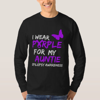 Camiseta Epilepsia Eu Uso Roxo pela Fita da Minha Tia