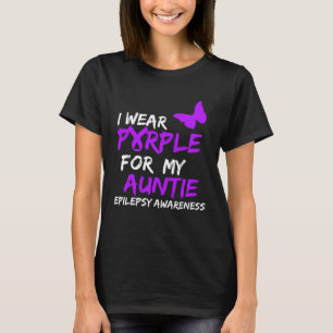 Camiseta Epilepsia Eu Uso Roxo pela Minha Tia Fita