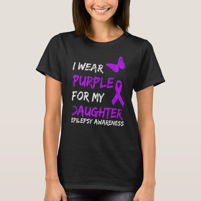 Camiseta Epilepsia Eu Visto Roxo Para Minha Filha Fita 1 (Frente)