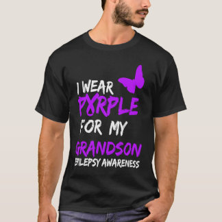 Camiseta Epilepsia Eu Visto Roxo Para Minha Fita De Avô