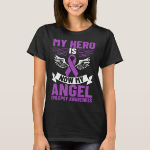Camiseta Epilepsia Fita Meu Herói Agora É Meu Anjo Epilepsi