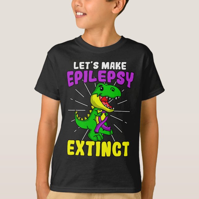 Camiseta Epilepsia Guerreira Epiléptica Extinção Dinossauro (Frente)