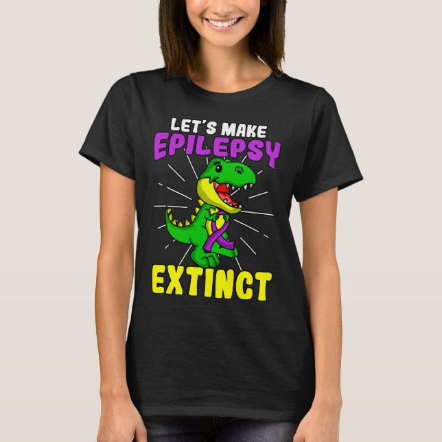 Camiseta Epilepsia Guerreira Epiléptica Extinção Dinossauro (Frente)