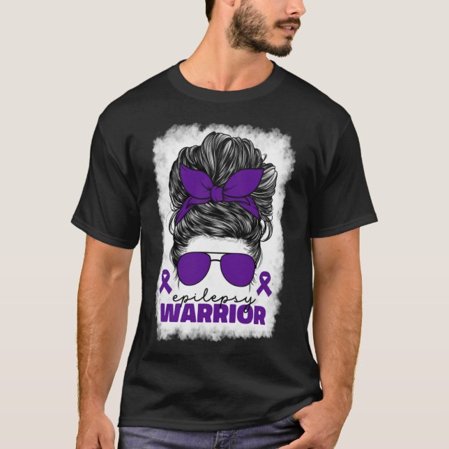 Camiseta Epilepsia Guerreira Para Mulheres Mãe Epilepsia Ro (Frente)