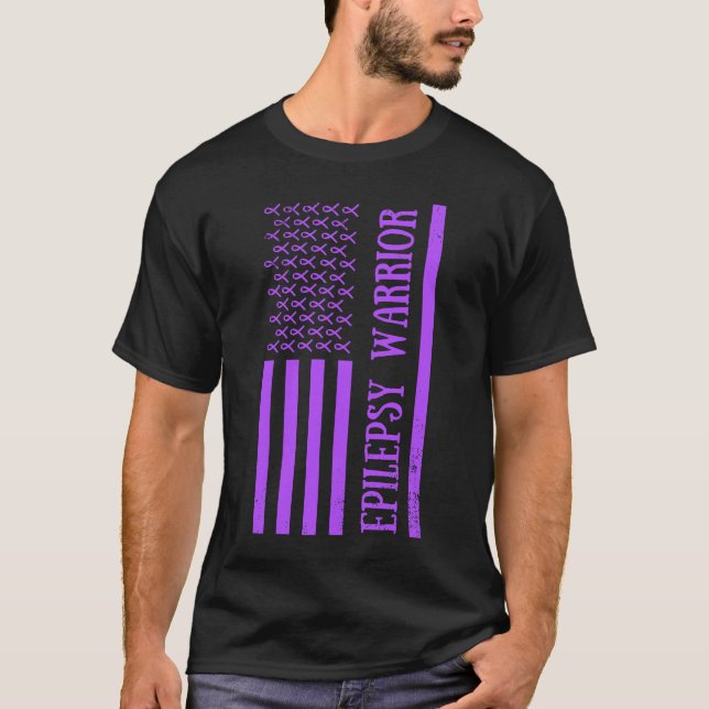 Camiseta Epilepsia Guerreira Púrpura Sensibilização Mês U (Frente)
