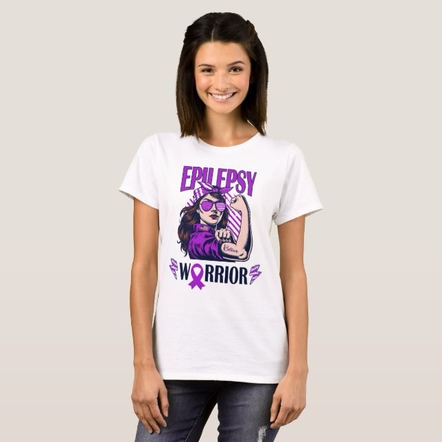Camiseta Epilepsia Guerreiro Acredite e Lute (Frente Completa)