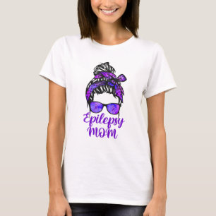 Camiseta Epilepsia Mãe Vidros De Cabelo Sem Cabelo Bandana
