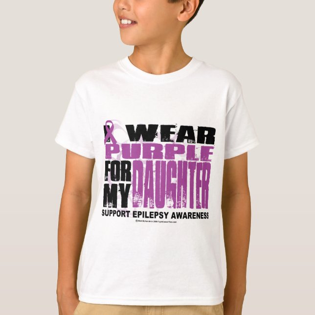 Camiseta Epilepsia Roxo para Filha (Frente)