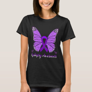 Camiseta Epilepsia Sensibilização Borboleta Brisos Roxos