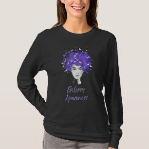 Camiseta Epilepsia Sensibilização Borboletas Púrpuras