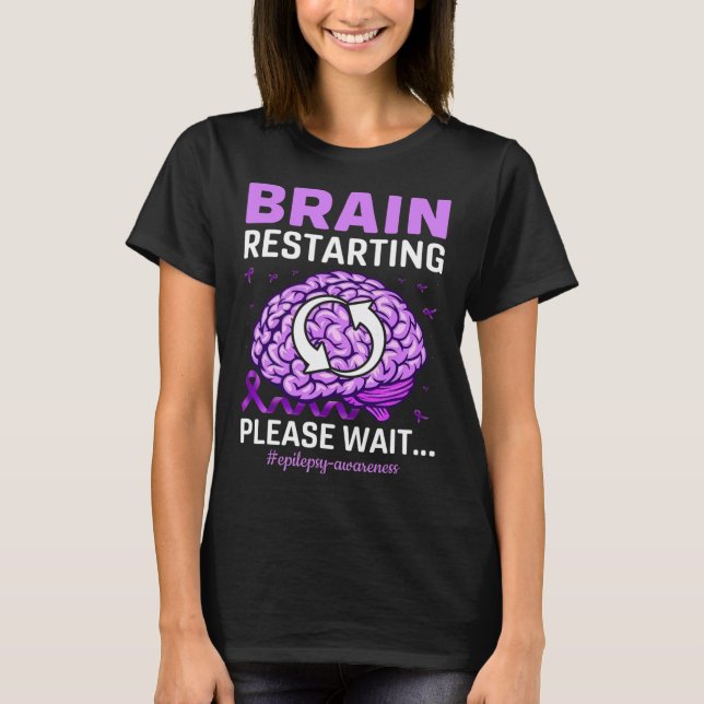 Camiseta Epilepsia Sensibilização Cérebro Engraçado Reiníci (Frente)
