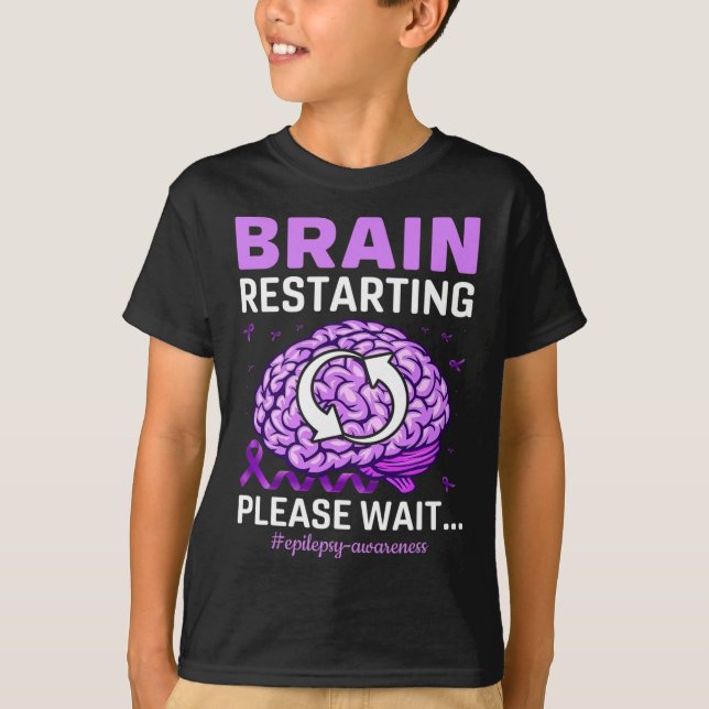 Camiseta Epilepsia Sensibilização Cérebro Engraçado Reiníci (Frente)