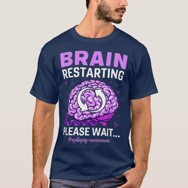 Camiseta Epilepsia Sensibilização Cérebro Engraçado Reiníci (Frente)