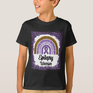 Camiseta Epilepsia Sensibilização Sangrada Rainbow Leopardo