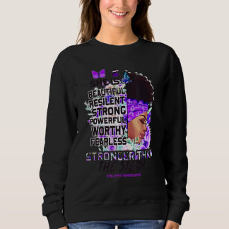 Camiseta Epilepsy Awareness Black Girl Stronger Than The St