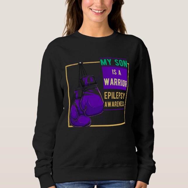 Camiseta Epilepsy Awareness Day Purple Ribbon Proud Mom Dad (Frente)