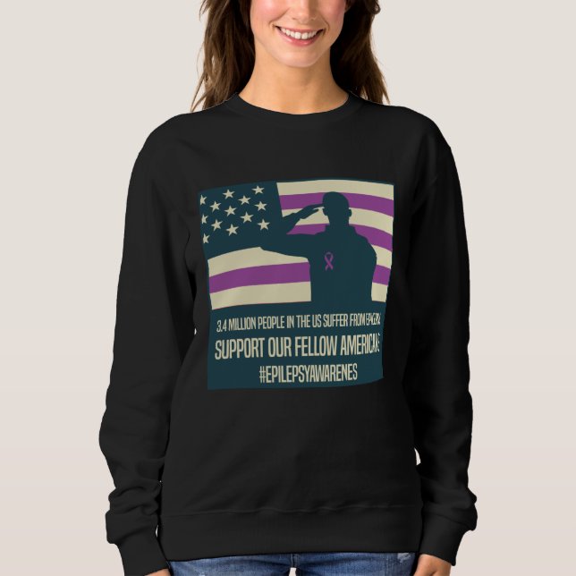 Camiseta Epilepsy Awareness Day Support Fellow Americans (Frente)