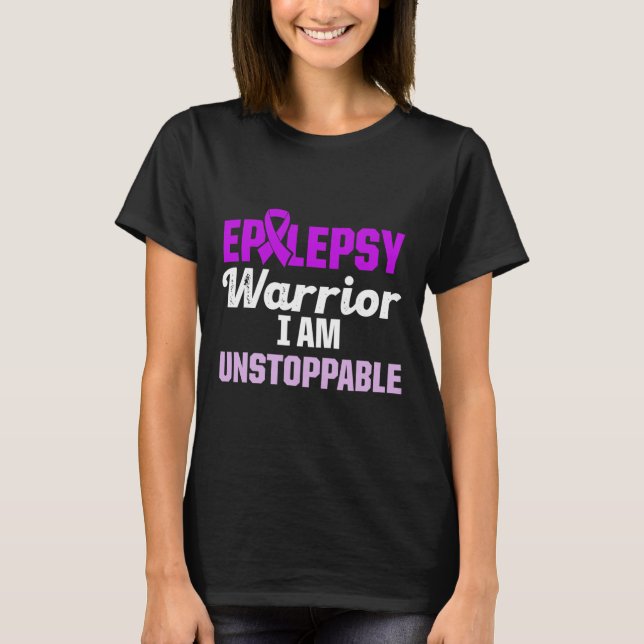 Camiseta Epilepsy Awareness Epileptic Warrior Survivor 15  (Frente)