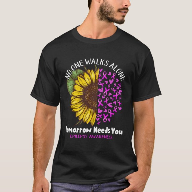 Camiseta Epilepsy Awareness NO ONE WALKS ALONE TOMORROW NEE (Frente)