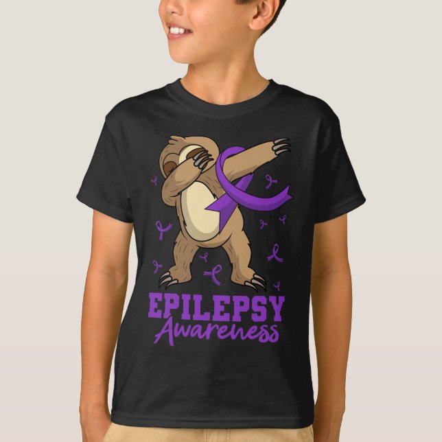Camiseta Epilepsy Awareness Sloth Dabbing Epileptic Epileps (Frente)