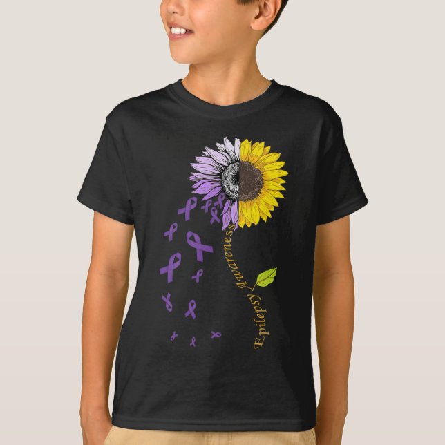 Camiseta Epilepsy Awareness Sunflower  (Frente)