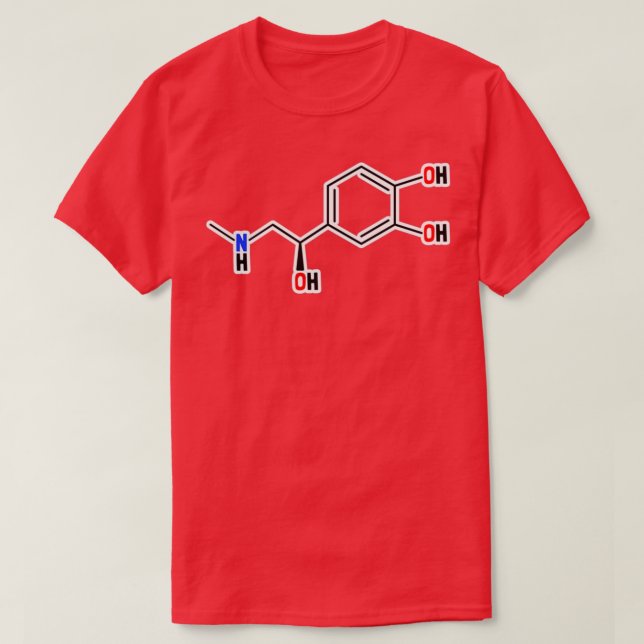 Camiseta Epinefrina Estrutura Molecular (Frente do Design)