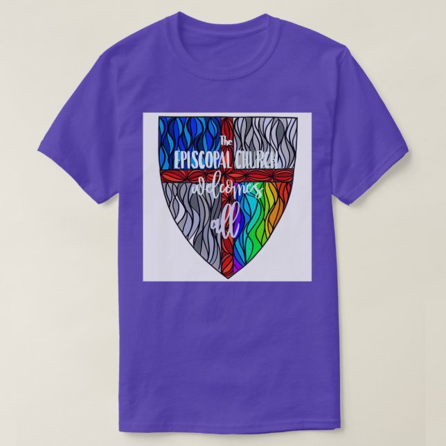 Camiseta Episcopal Shield Pride 3 Long (Frente do Design)