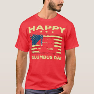 Camiseta Eplorer Italiano de Descoberta do Dia Colombo Feli