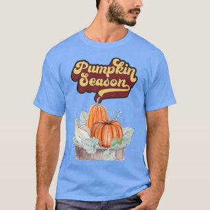 Camiseta Época de abóbora, outono de alô, folhas de outono,