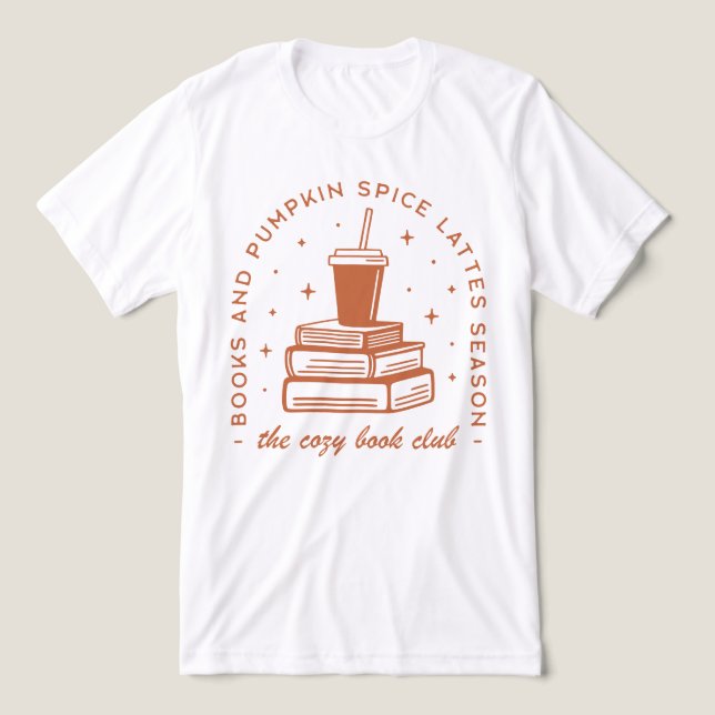 Camiseta Época de Especiarias de Livros e Pumpkin (Design frontal)