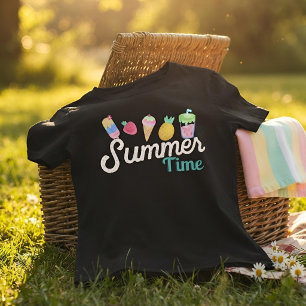 Camiseta época de Verão Groovory Teal Typografia de marfim
