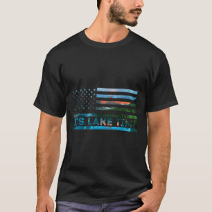 Camiseta Época do Lago Pôr do Sol Bandeira Americana Férias
