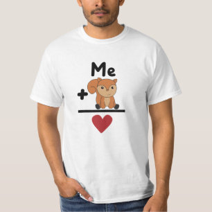 Camiseta Equação de Amor de Esquilo Animais Florestais Cora