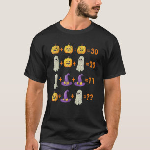 Camiseta Equação Matemática Pumpkin Ghost Witch Bat Hallowe