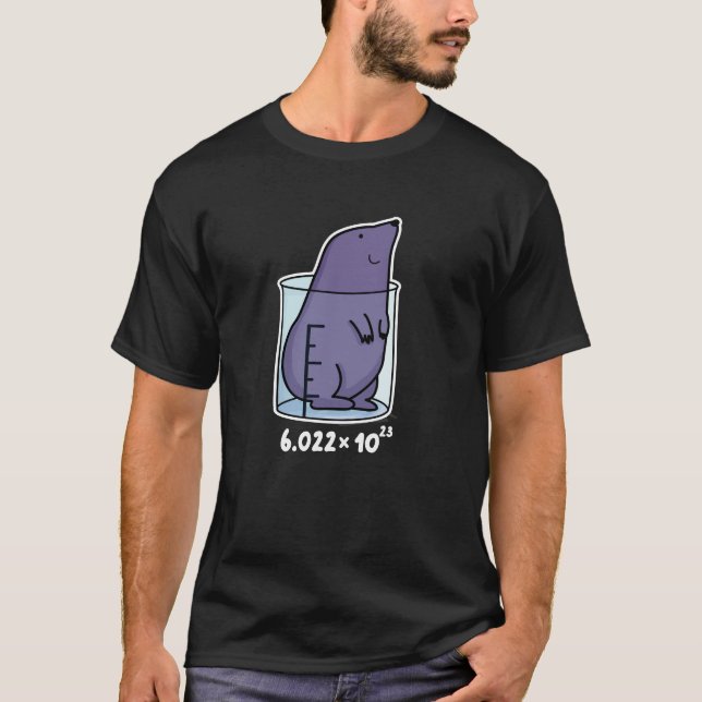 Camiseta Equação Mole Engraçada Mole Num Beaker Escuro BG (Frente)