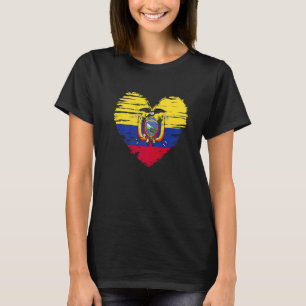 Camiseta Equador Coração Equatoriano Bandeira Orgulho Equat