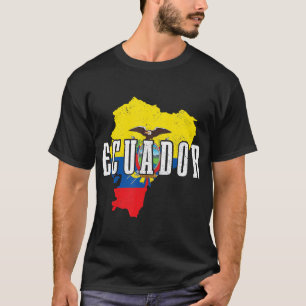 Camiseta Equador Mapa do Orgulho Equatoriano Bandeira T-Shi