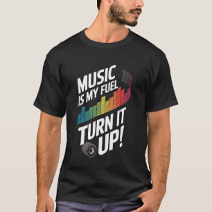 Camiseta Equalizador Gráfico Música É Meu Combustível