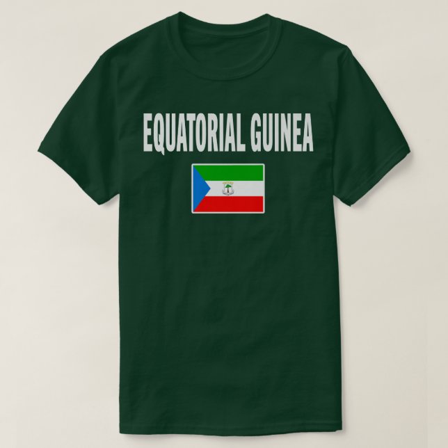 Camiseta Equatorial Guinea  Guinean Tee Flag souvenir Gift  (Frente do Design)