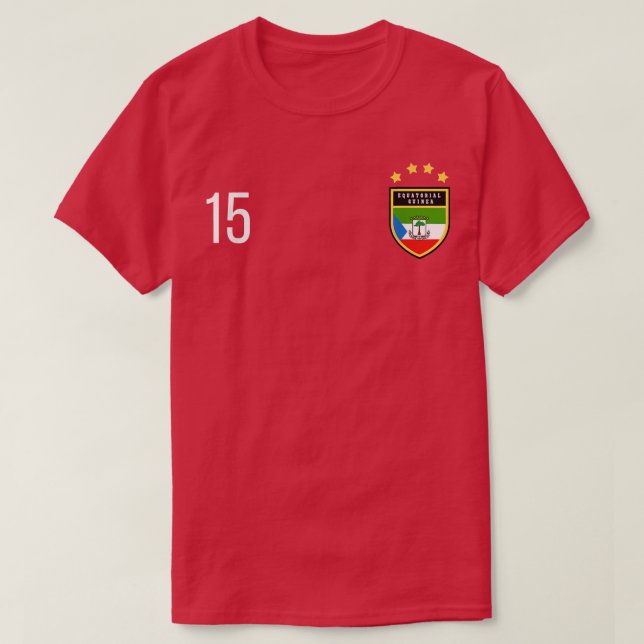 Camiseta Equatorial Guinea Number 15 Sports Jersey Fifteen  (Frente do Design)