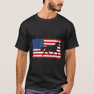 Camiseta Equestre Equestre Norte-Americano Bandeira Vintage