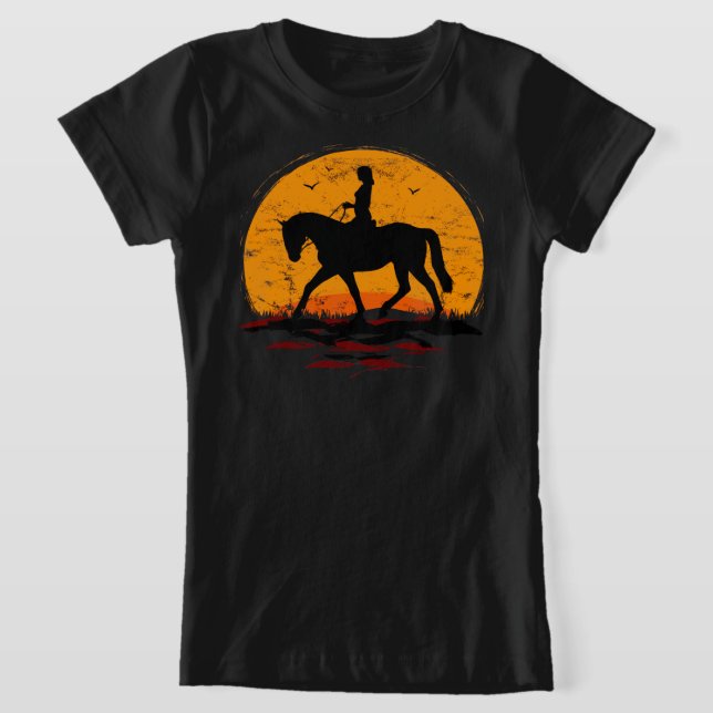 Camiseta Equestre - Horse Sunset - Cavalo cavalgando T-Shir (Postura )