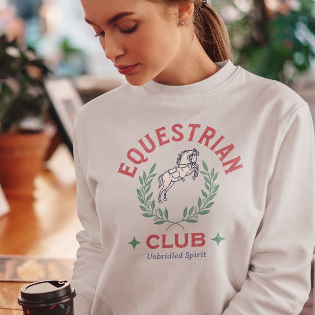 Camiseta Equestrian Club Retro Vintage, Cavalo Estético (Criador carregado)