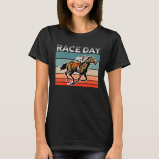 Camiseta Equestrian Horse Racing Racer Horse Jockey Retro R
