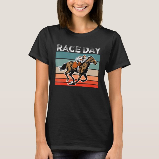Camiseta Equestrian Horse Racing Racer Horse Jockey Retro R (Frente)