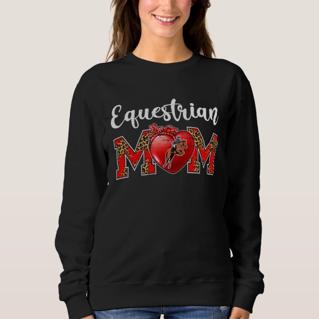 Camiseta Equestrian Mom Leopard Game Day Mom Life Mother s  (Frente)